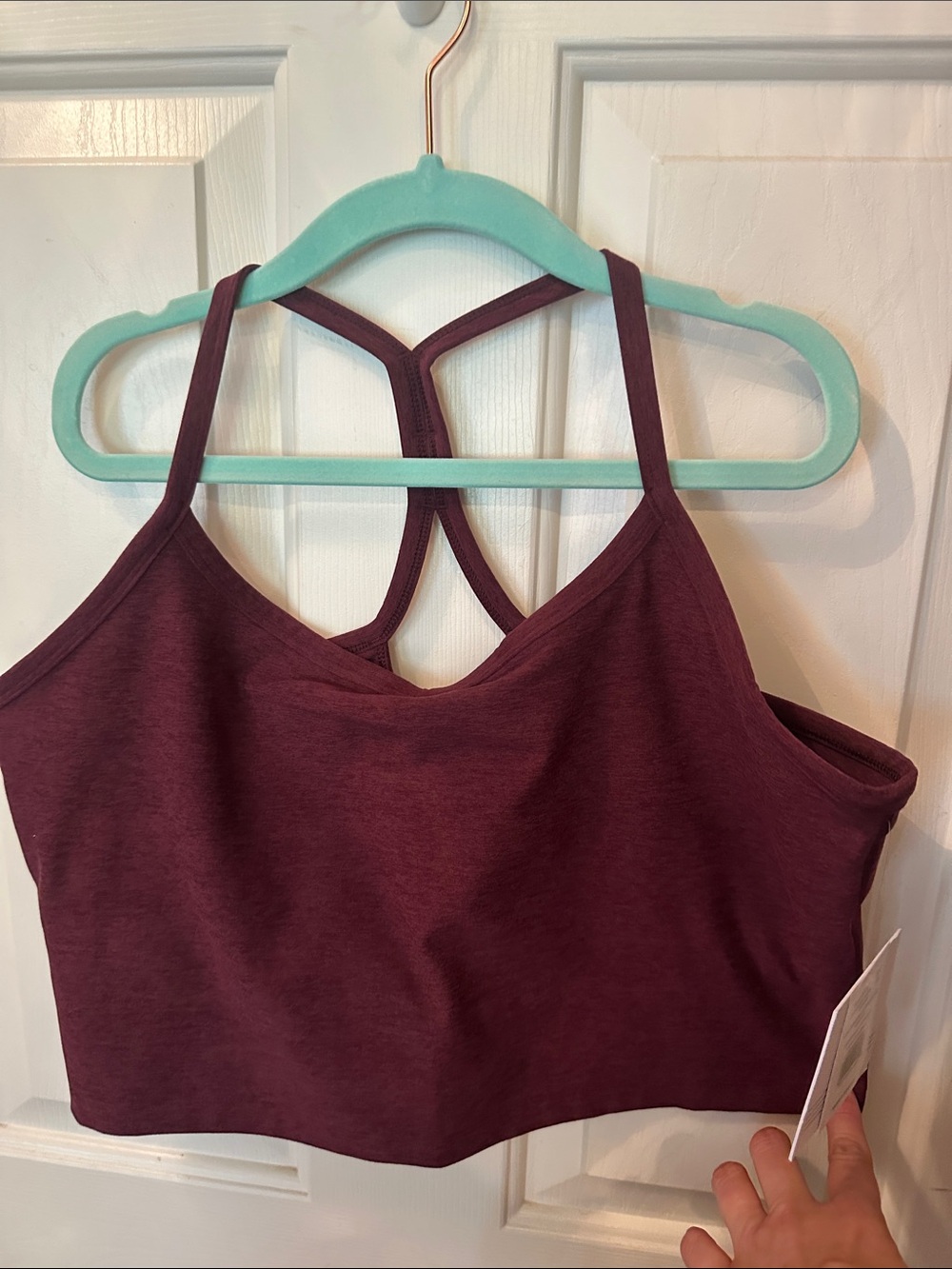 Beyond Yoga crop tank bra XXL Midnight Burgundy Heather nwt
